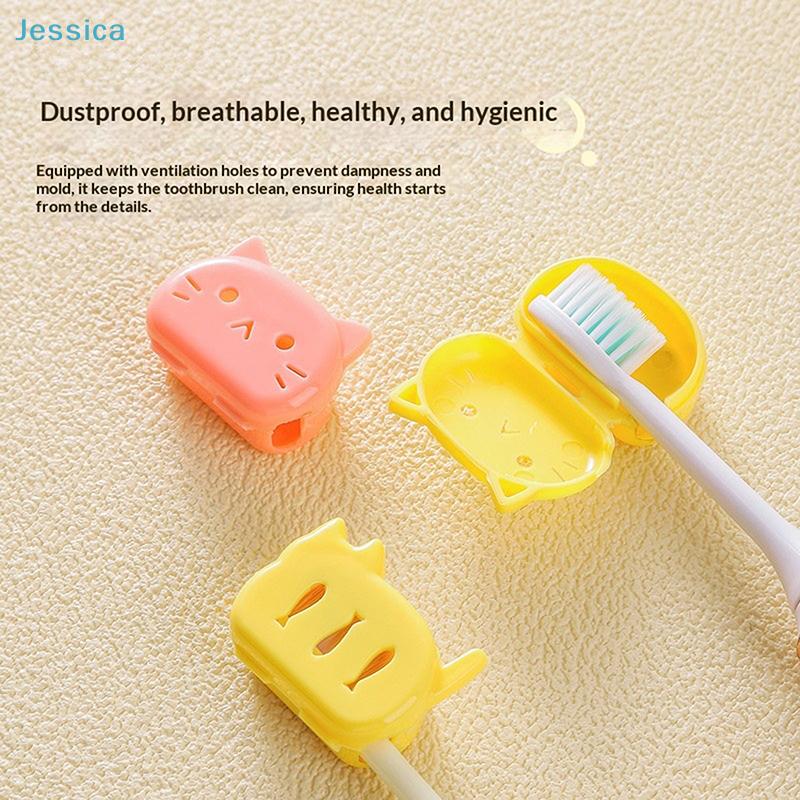 Cartoon Cat Toothbrush Head Cover - Dustproof & Breathable Travel Case for Toothbrush Protection