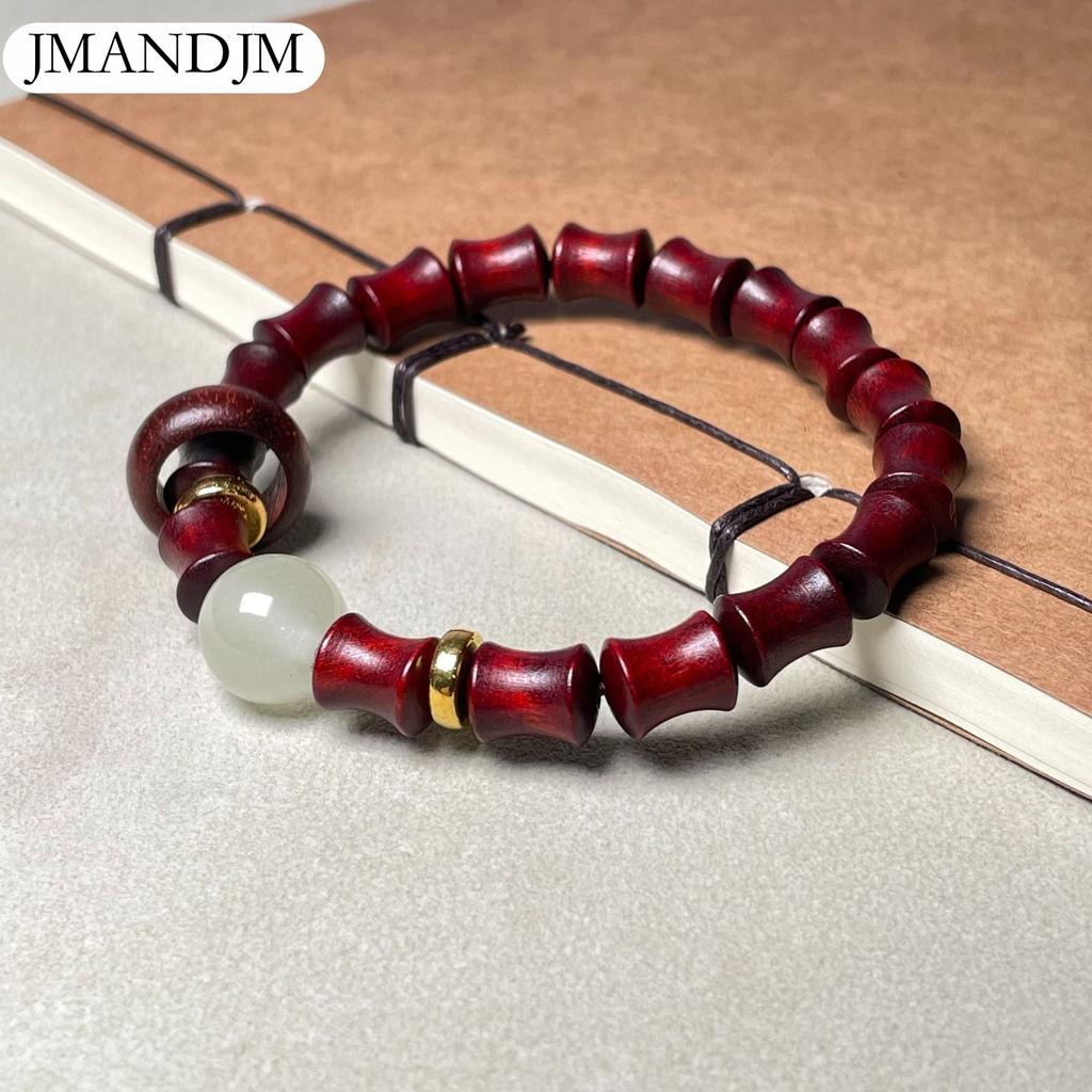 Zielony sandałowiec bambusowy pierścień do biegania Eternal Night Luminous Bransoletka damska Czerwony sandałowiec Krwawy sandałowiec Barbie Mała bransoletka