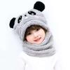 1 Set Autumn Winter Cute Plush Children Scarf Hat 2 In 1 Boys Girls Fleece Warmth Hooded Scarf Set
