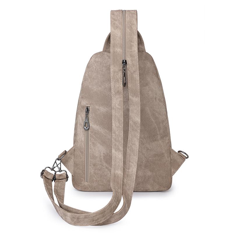 Retro Large Capacity PU Backpack Women's Chest Bag