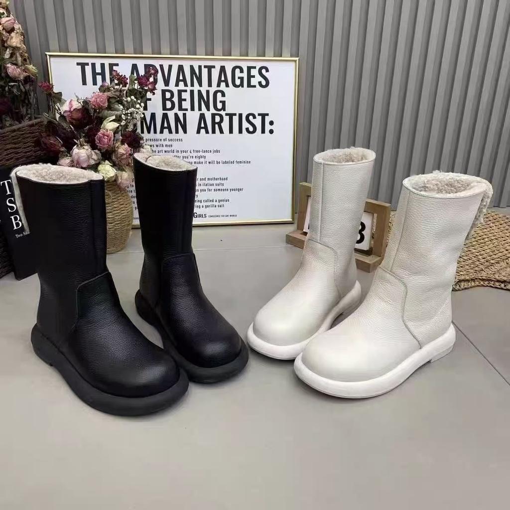 Autumn and winter new retro non-slip warm snow boots women's thick-soled heightened velvet versatile two-wear cotton boots