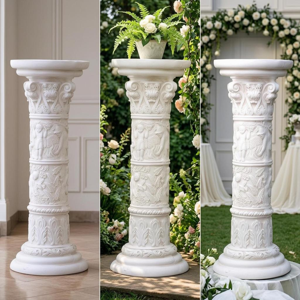 Roman Column Pedestal Freestanding Ornate Stand Vintage Style Classical