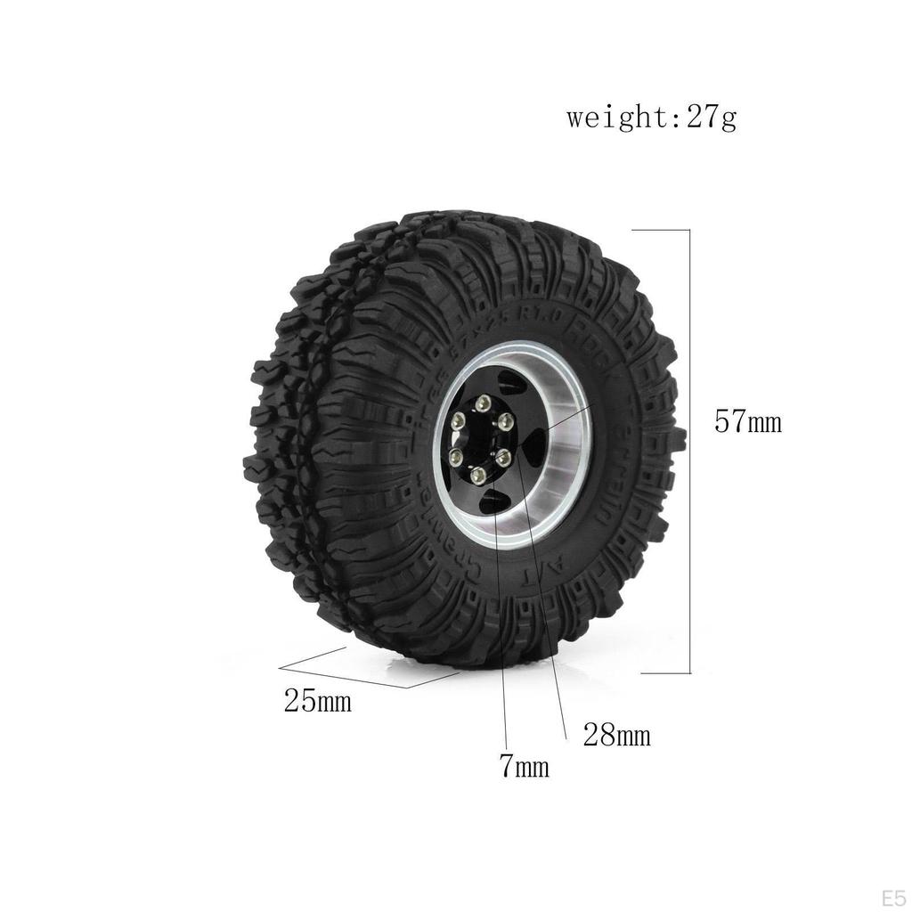 4 Pieces RC Car Tire Hobby Upgrade Wheel Rims Tires Set Wheels and for 1:18