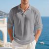 Men's Business Casual Long Sleeve Shirt with Lapel Collar - Color, Relaxed Fit