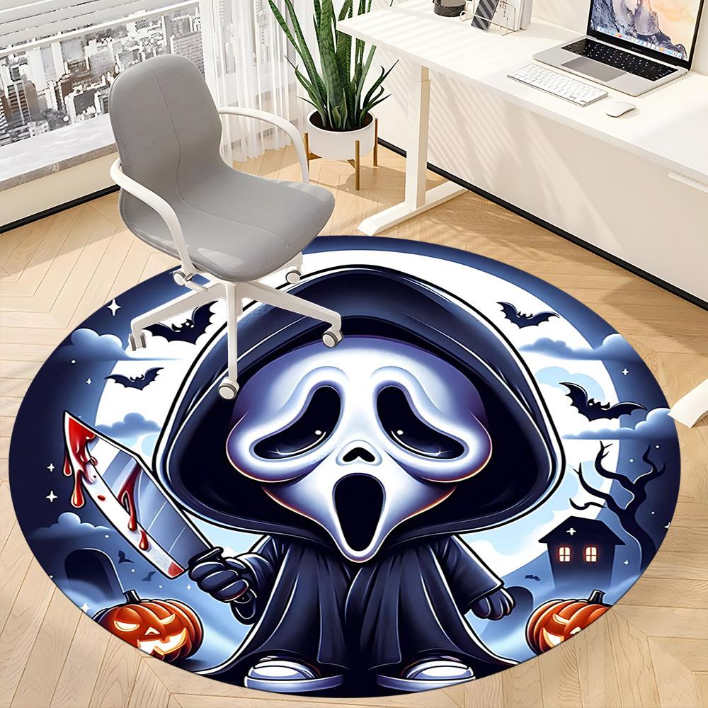 1pc Ghostface, Halloween Chair Carpet for Office Non-Slip,Machine Washable Rug for Office, Room - Holiday Decor - Machine Made yy251017267