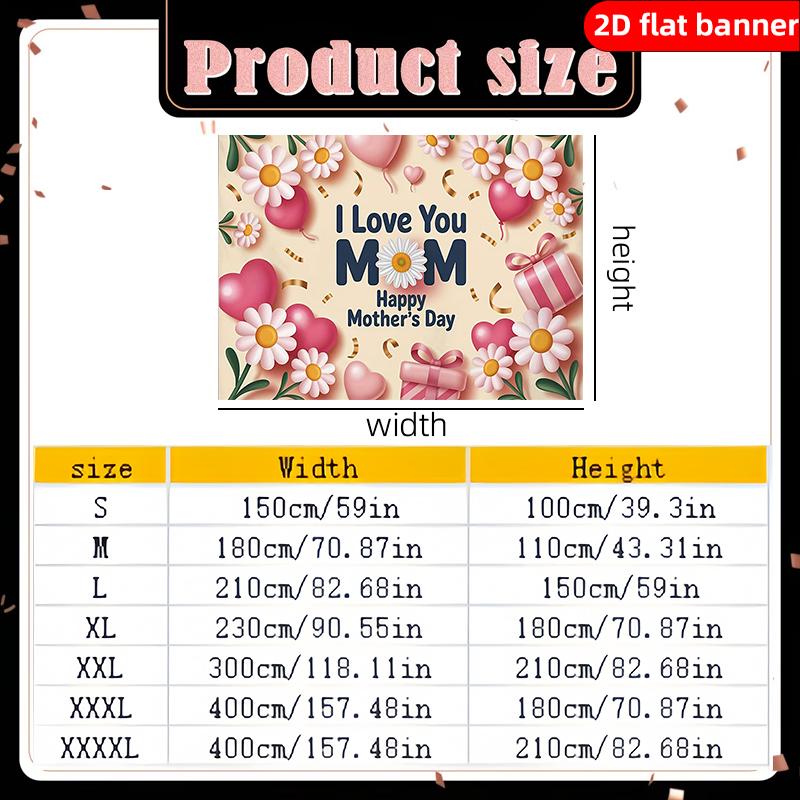 2D flat background banner with sweet and heartwarming Mother's Day element pattern background cloth suitable for wall decoratio