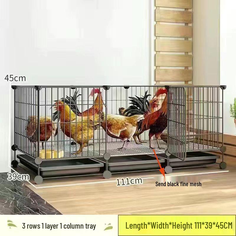 Large Iron Chicken Coop & Rabbit Cage for 20 Birds, 3-Layer, Indoor/Outdoor with Automatic Waste Cleaning