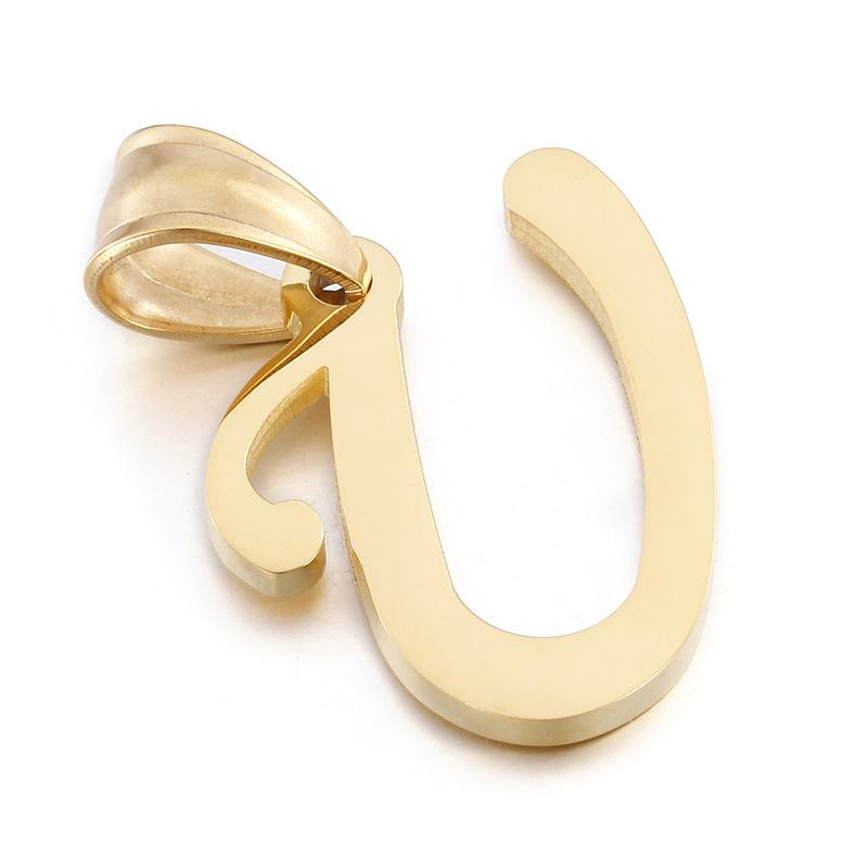 European and American Style Stainless Steel Pendant Jewelry - 26 Golden Titanium Steel Letters