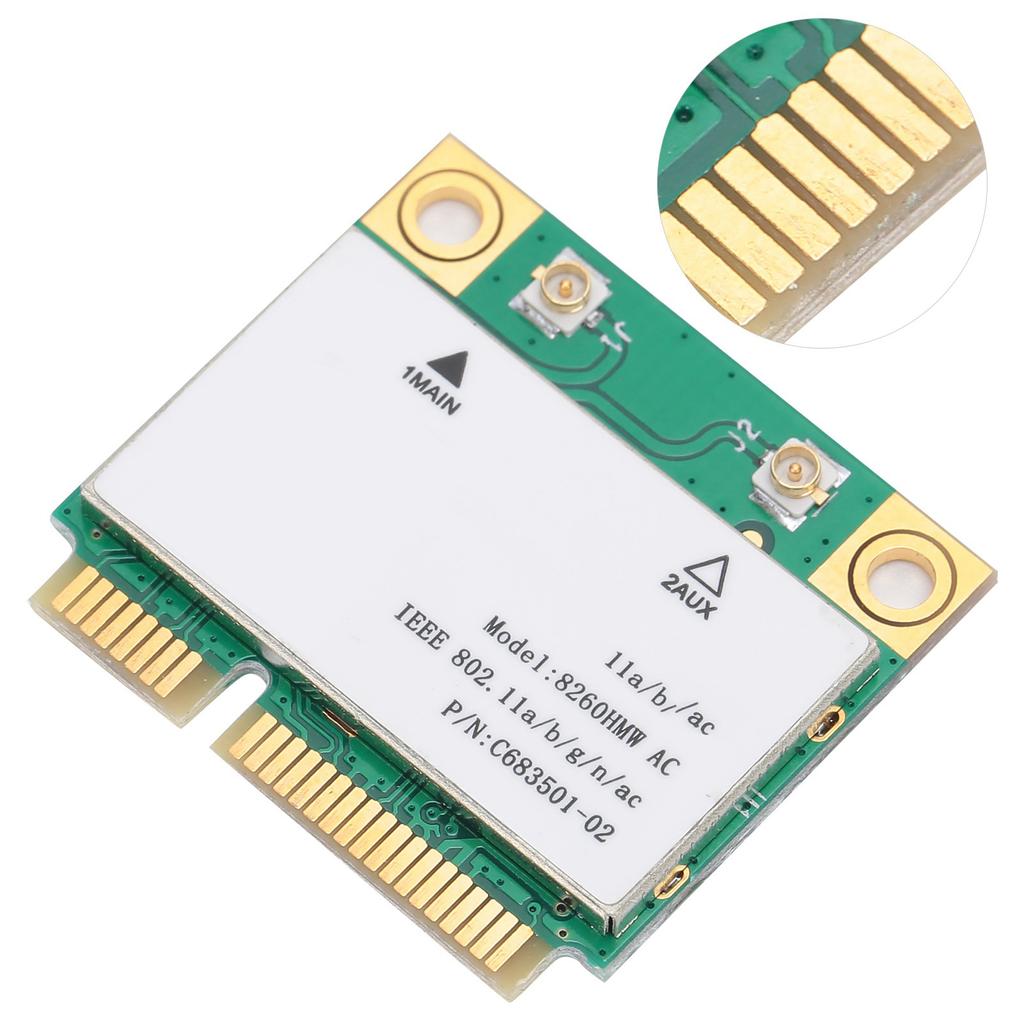 Wireless Network Card 2.4G 5G Gigabit Dual Band 8260HMW 802.11AC Mini PCIE BT4.2 2 Antenna