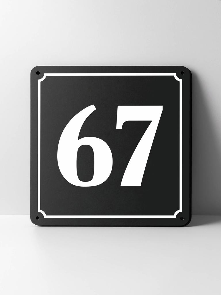 Metal House Number Sign, Black White Contrast, Outdoor Wall Decor for Home Street