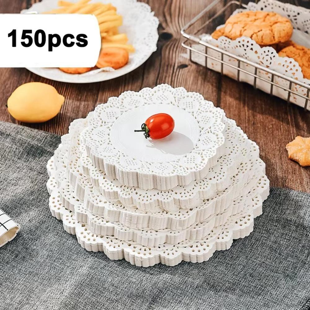 150pcs Lace Doilies Baking Paper Multi-function Placemats New Table Decoration Mat