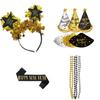 PESENAR New Year Party Glasses and Headband Set Photo Props for Happy New Year Eve Party Decorations
