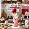 Color Changing Cups With Lids And Straws Christmas Color Changing Cups With Lid Straw Reusable Glass Drink Bottle For Hot