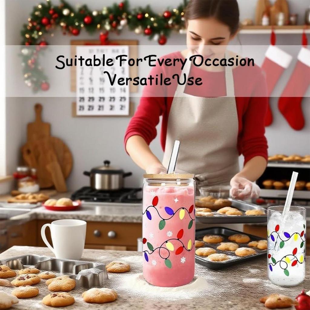 Color Changing Cups With Lids And Straws Christmas Color Changing Cups With Lid Straw Reusable Glass Drink Bottle For Hot