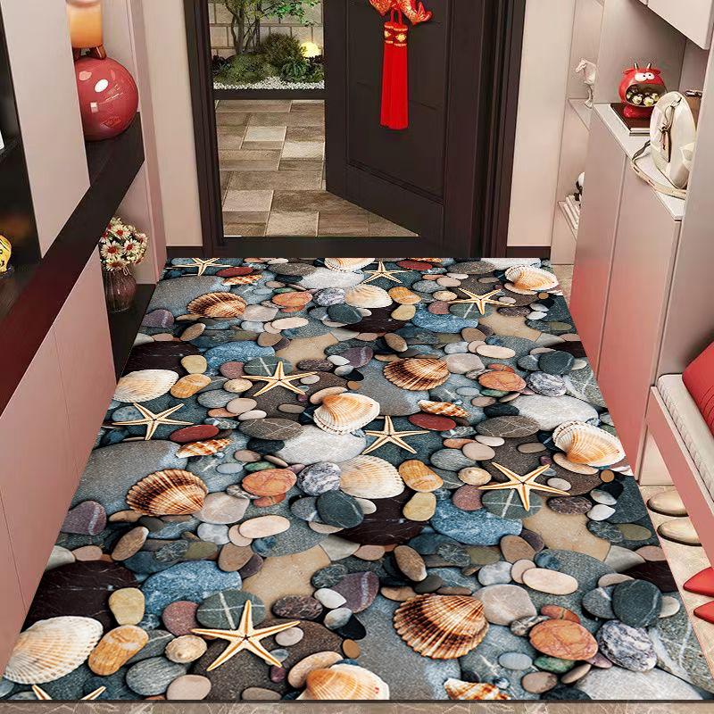 Entrance Carpet At The Foyer Dirt Resistant Crystal Velvet Carpets Absorbent Foot Mats Door Mats