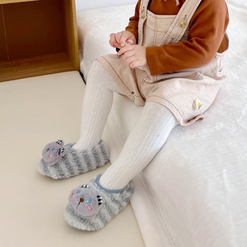 Thickened Kids Plush Slippers Cartoon Indoor Home Slippers New Baby Floor Socks  Indoor Use
