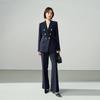 Women's Double-Breasted Business Suit Set with Flare Pants