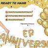 Fulmoon Happy Anniversary Banner Glitter Happy Anniversary Decorations Wedding Party Banner Romantic Decorations No DIY Pre-strung for Wedding Party