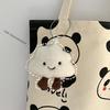 Damen Panda Canvas Schultertasche - Niedlich, Großes Fassungsvermögen, Japanischer & Koreanischer Stil für Studenten & Arbeit
