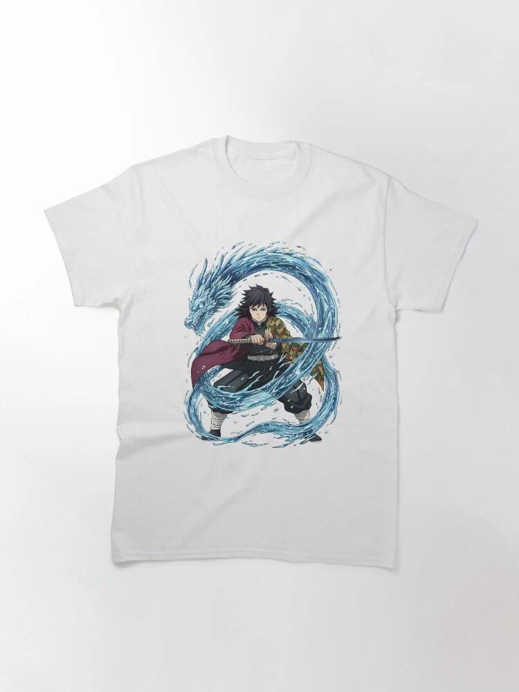Anime Giyu Tomioka Water Dragon Hot Demon Slayer Basic T Shirt S
