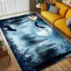 Wolf Moon Crystal Velvet Office Chair Mat Area Rug - Non-Slip, Floor Mat, Office Desk Chair Rugs,Christmas Gift-1106101