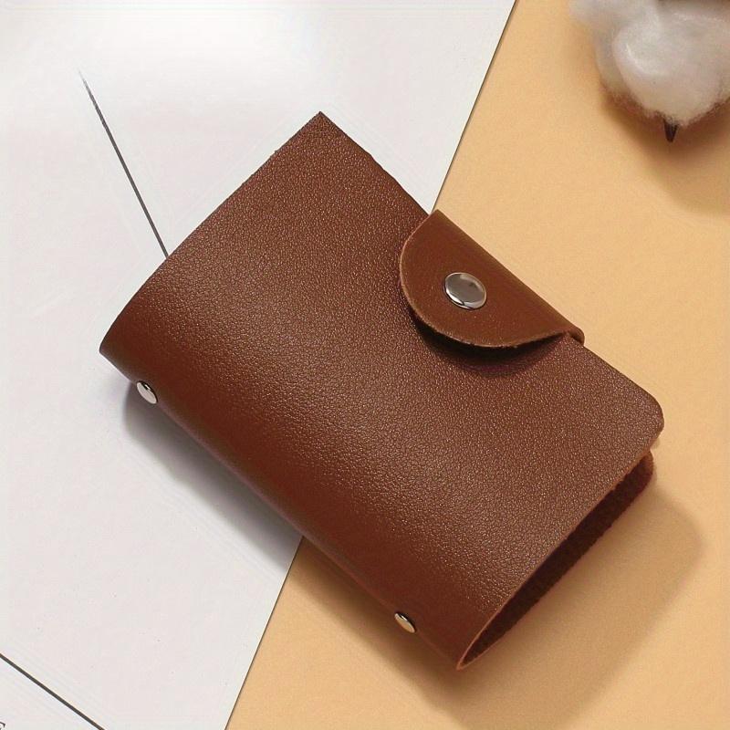 Premium Faux Leather Business Card Holder Wallet with 20 Card Slots, Waterproof, Snap Closure - Ideal for Bank Cards, Credit Cards, IDs, Card Bag