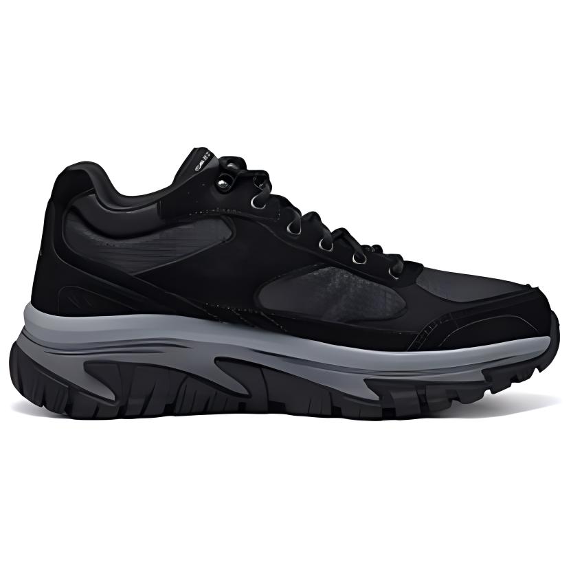 Skechers Outdoor Mens Casual Retro Durable Low-Top Hiking Shoes Men Hiking Shoes Black 237334C-BKGY