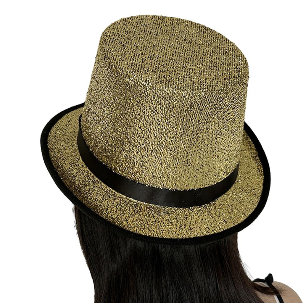 Blingbling Fedora Glitzer Hut mit kurzer Krempe für Damen Herren Foto-Requisiten Western Fedora für Parade-Shows Unisex-Trageweise