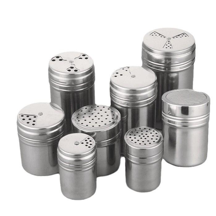 Stainless Steel Spice Jars: Chili, Black Pepper, Cumin Seasoning & Toothpick Holder for BBQ