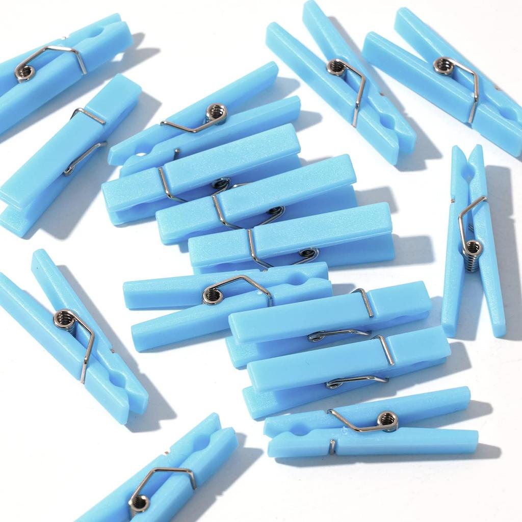 60PCS Clear Clothes P for Baby Shower Games Boy Girl, Transparent Acrylic Clothes Pin Bulk, 1.4'' Mini Clothesp for Photos, DIY Crafts, Baby Shower