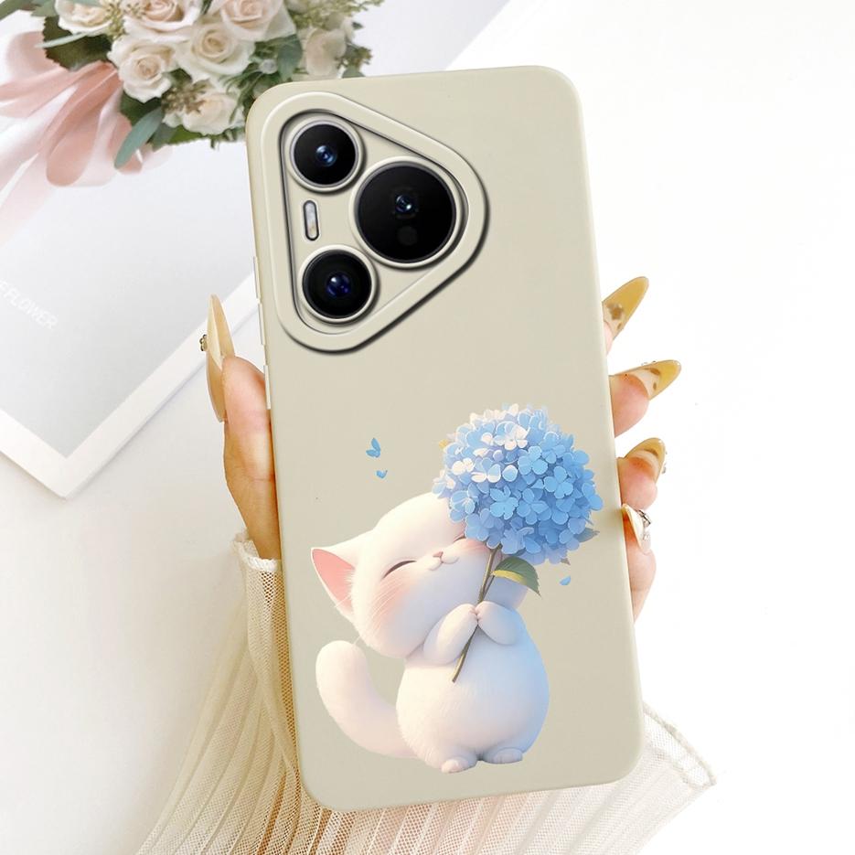 For Huawei Pura 70 Pro Case Pura70 Pro+ New Flowers Candy Painted Cover Soft Silicone Phone Case For Huawei Pura 70 Ultra Fundas