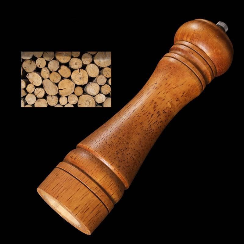 Salt Wooden Pepper Mill Set Antique Finish Culinary Preparation Decor Kitchen