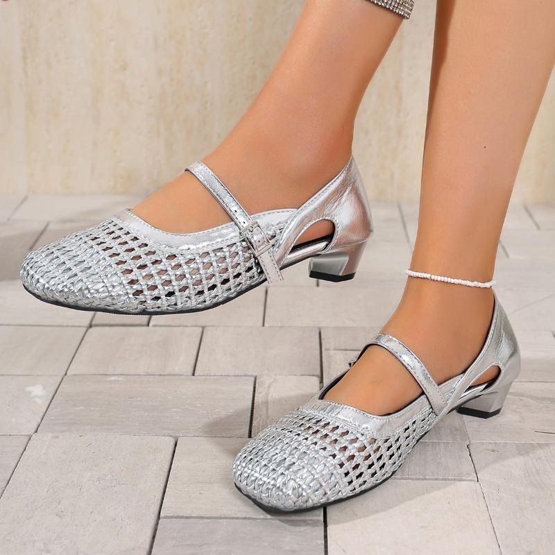 Fashion High Quality Fashion Weaving Women Pumps Shoes Microfiber Mary Jane Woman Ballet Party Flats Sandals
