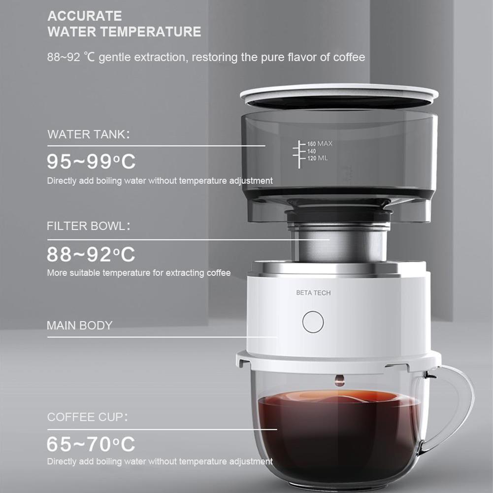 Handpressad Kaffebryggare Rostfritt Stålfilter Automatisk Handbryggare Perfekt för Resa Camping Hem och Kontor