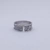 Handcrafted Sterling Ring With Cherry Blossom Motif Vintage Hammered Texture Adjustable Unisex Band