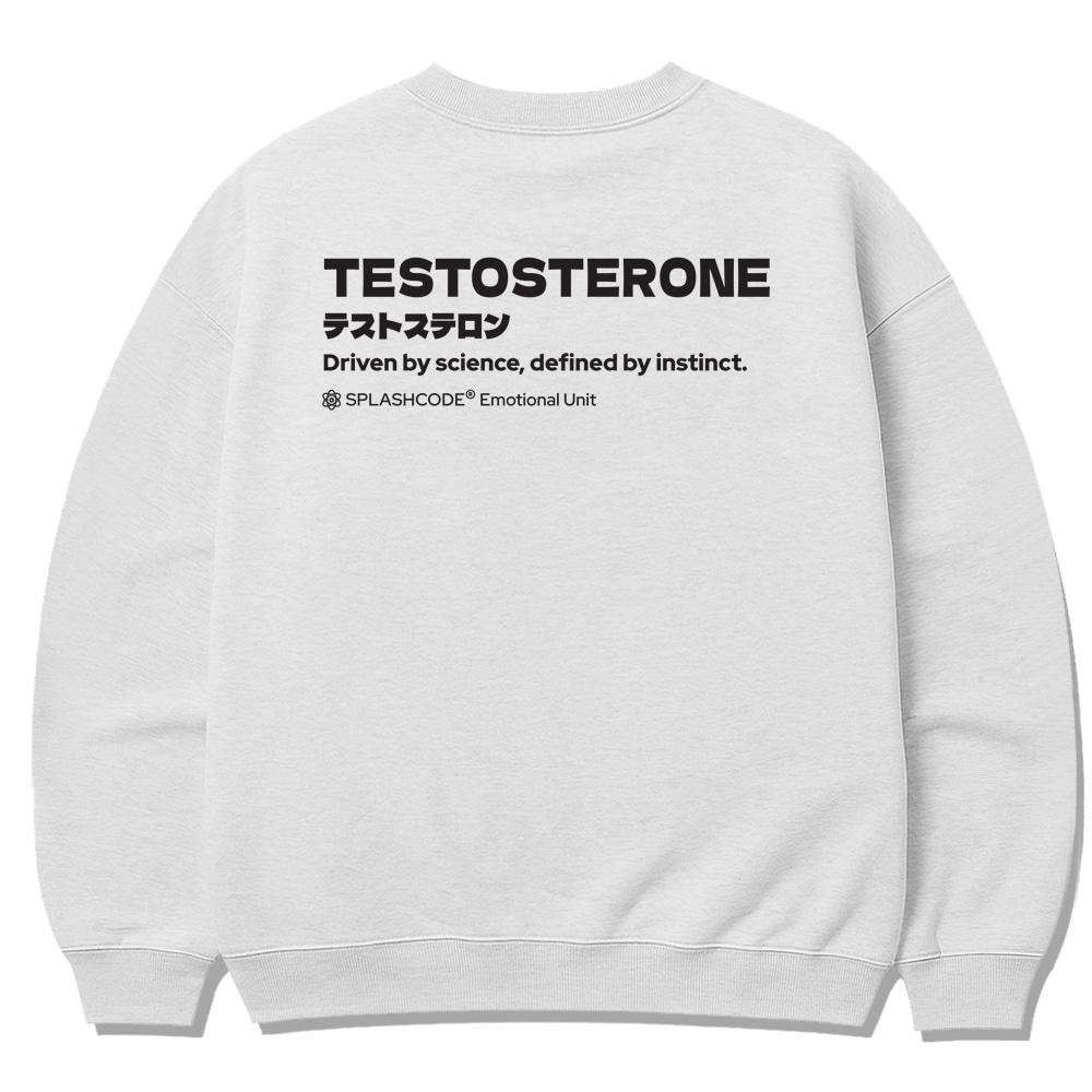 Seupeullaesikodeu Heavy Crew Neck Sweatshirt Melange White - Testosterone