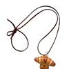 Multipurpose Artistics Bread Charm Necklace Featuring Wreath Bagel and Smiling Pretzel Miniatures Fashion Accessory