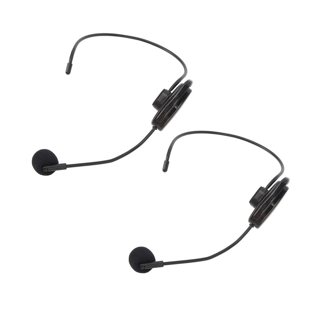 Wireless Microphone Headset Noise Reduction Rechargeable 2.4G Dual Headset Mic System for Teacher Stage