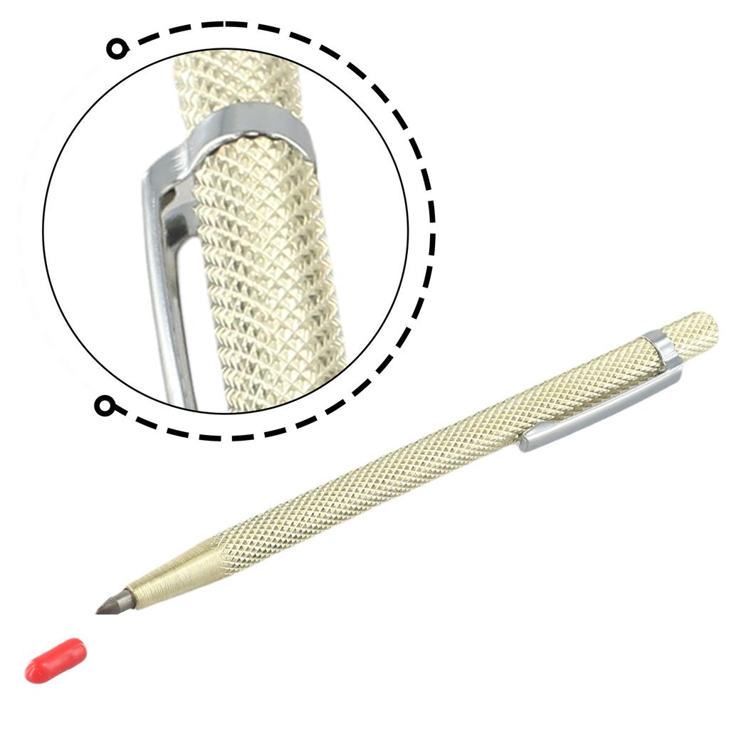 Scriber Glass Tile Cutter Accessories Parts 2PCS Diamond Gold And Silver Metal Tile Cutting Pen Carbide Scriber