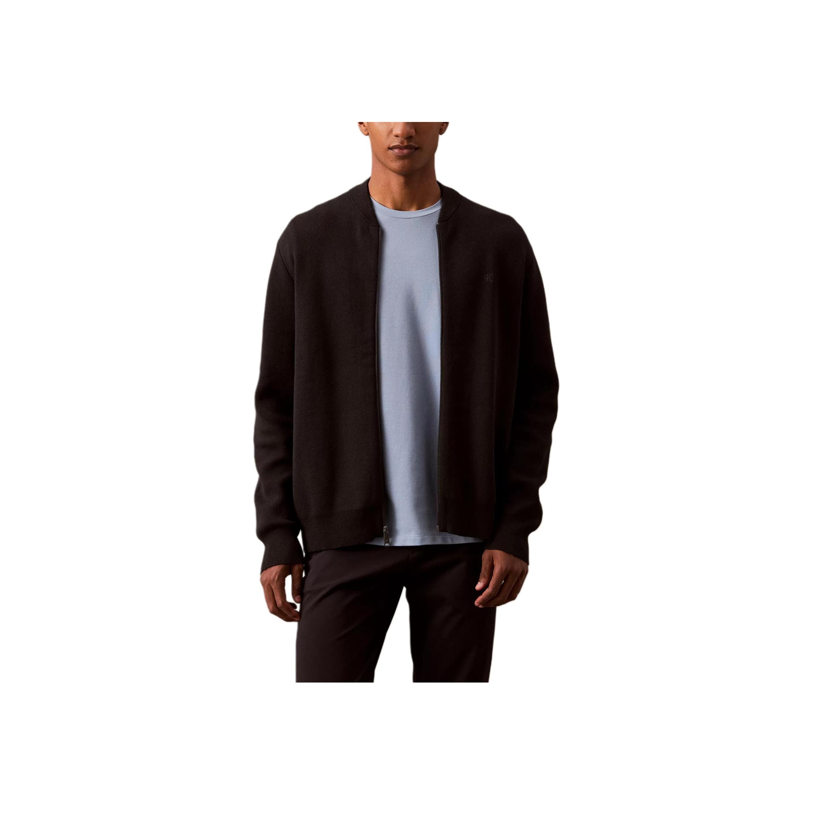 Calvin Klein Breathable Comfortable Crew Neck Long Sleeve Jacket Men jackets Black 40EM311-001 M