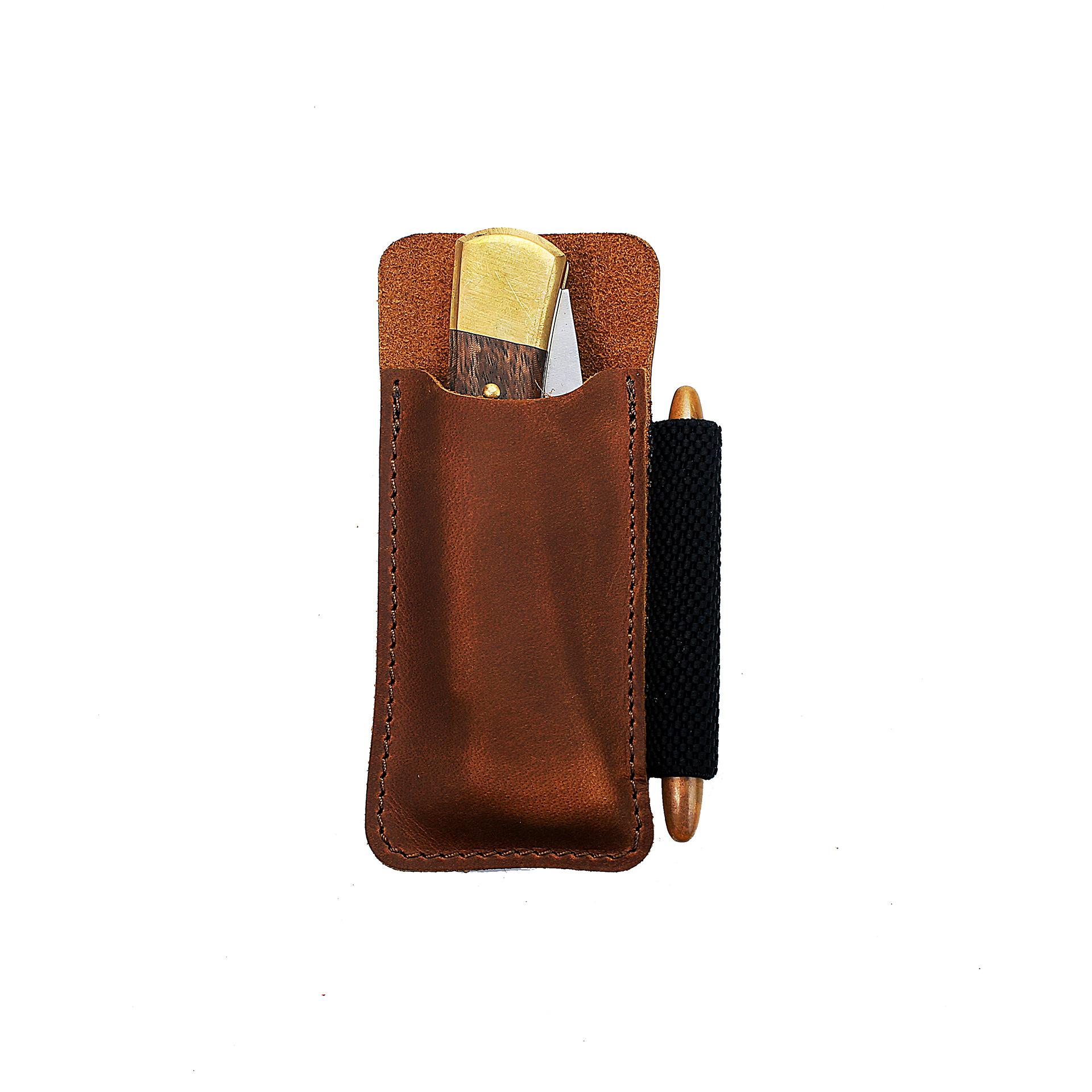

Genuine Leather Knife Cover Folding Knife Cover Knife Pure Hand Stitching High-Grade Cowhide Portable Storage Protective Case