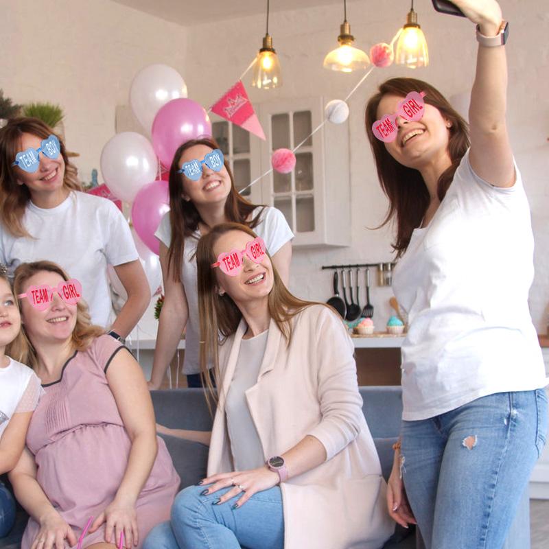 Baby Gender Reveal Party Team Boy Team Girl Glasses Decoration Supplies Blue and Pink Sunglasses Photo Props Guests Gift Favors