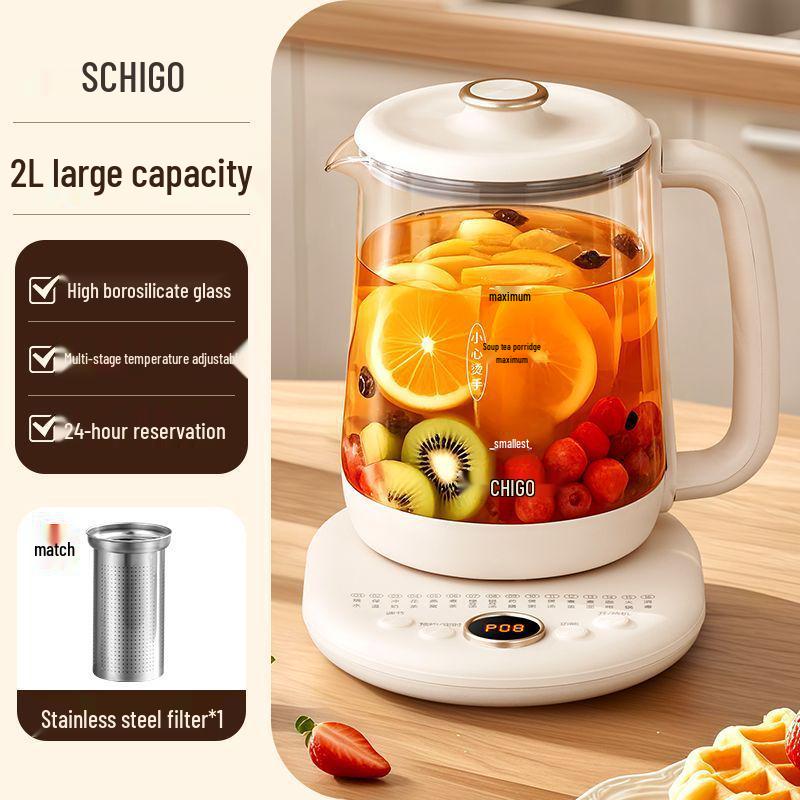 Oală de sănătate Ceainic electric din sticlă izolată