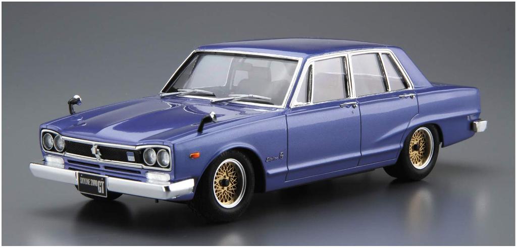 AOSHIMA The Model Car Series Nissan GC10 Skyline 2000GT 1971 Plastic Model Kit 1/24 No.46