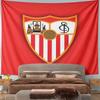 Red white shield logo striped design Patterned tapestry for bedroom and living room home decor sofas.