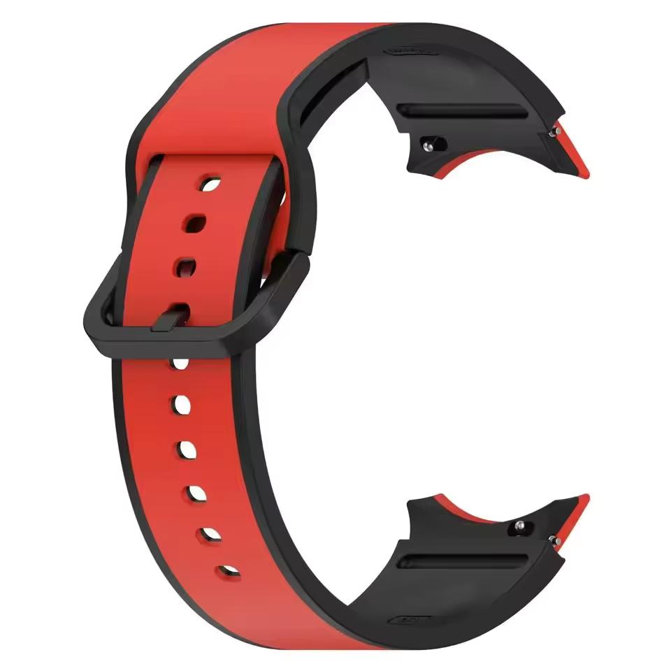 No Gap Soft Silicone Strap For Samsung Galaxy Watch 7/6/5/4 40mm 44mm 5 Pro 45mm Two-tone Bracelet Band Watch 6/4 Classic 42mm 46mm 47mm Bracelet