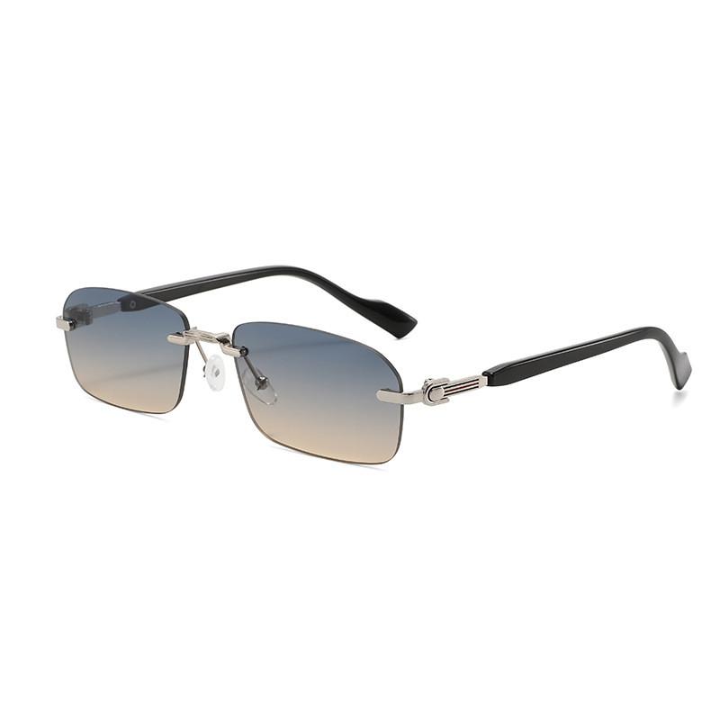 Vintage Frameless Mens Fashion Sunglasses With Uv400 Protection For Outdoor Activities