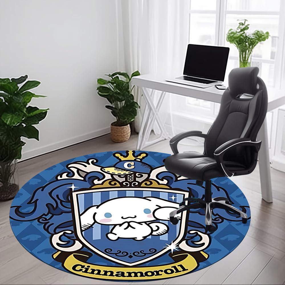 1 Stück Cinnamoroll Stuhlteppich für das Büro, rutschfest, maschinenwaschbarer Teppich für das Büro, Raum-Ferien Dekoration für Weihnachten, Geburtstag Polyester