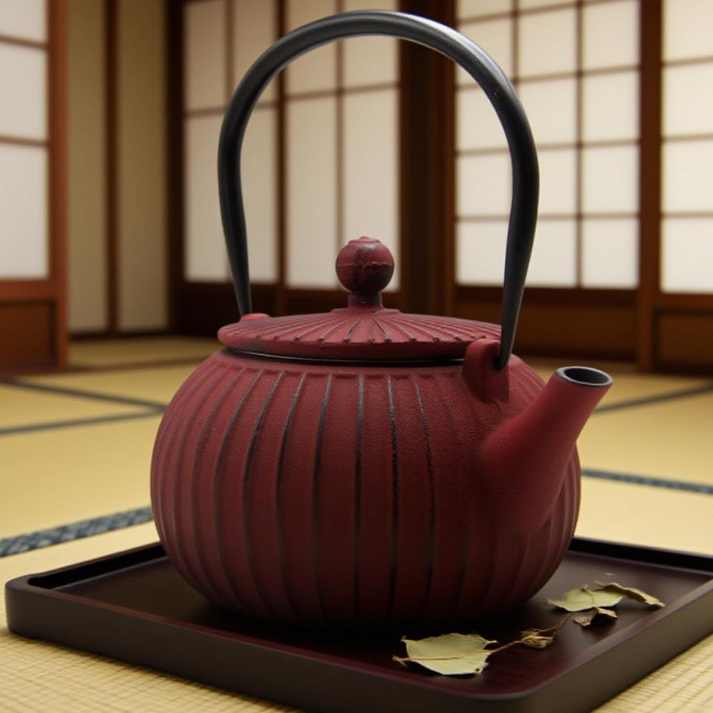 OULOVECO Iron Kettle, Induction Compatible, Teapot/Kyosu Compatible, Tea Strainer Included, Suitable for Direct Heat, Induction Cooktops, and Inductio