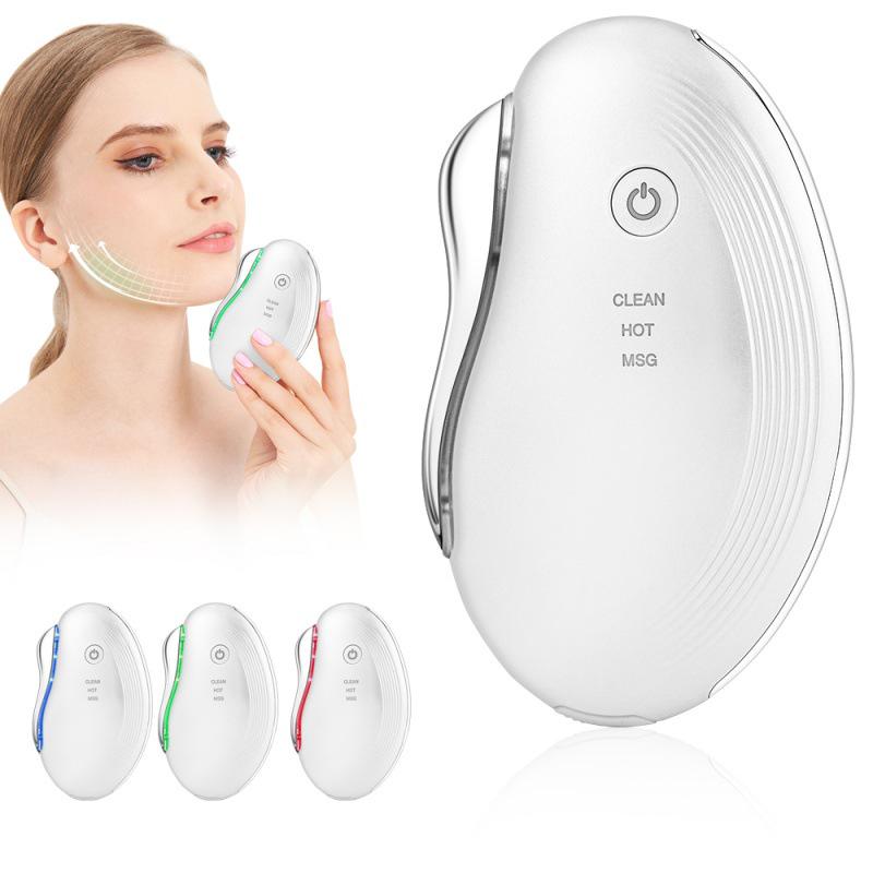 Electric Gua Sha Facial Massager: Microcurrent, Vibration, Heating for Lifting & Firming